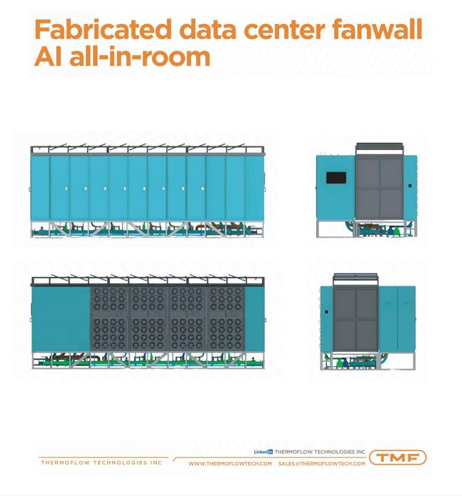Fabricated data center fanwall AI all-in-room